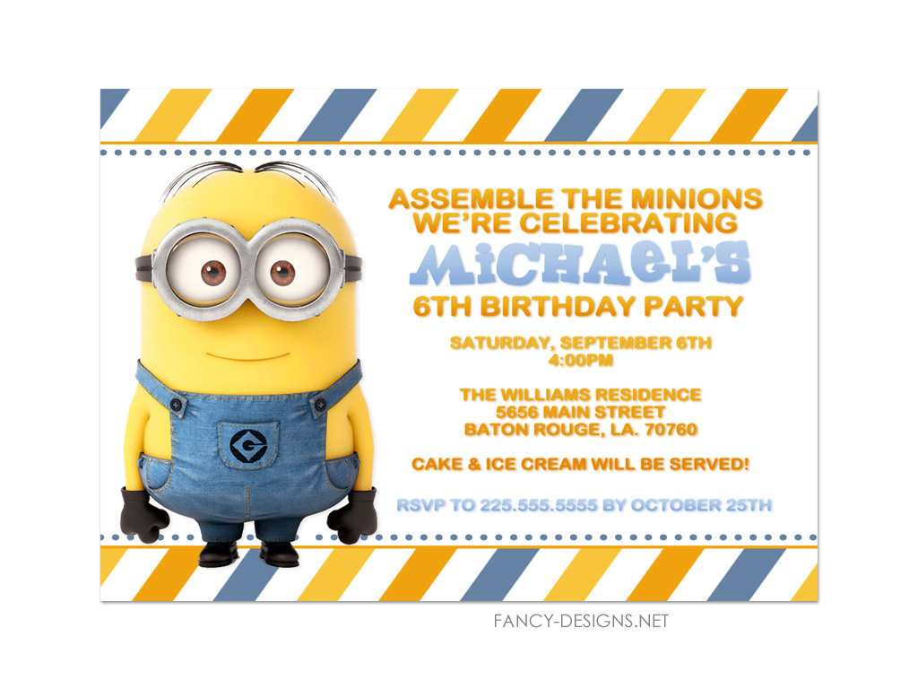 Minion Birthday Invitations
 FREE Printable Minion Birthday Party Invitations Ideas