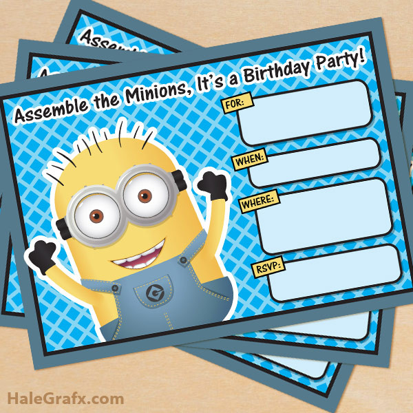 Minion Birthday Invitations
 FREE Printable Despicable Me Minion Birthday Invitation