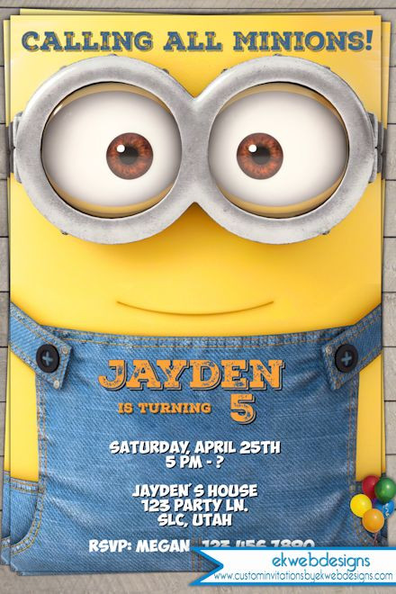 Minion Birthday Invitations
 Minion Birthday invitation 2015 Minion Movie Invitations