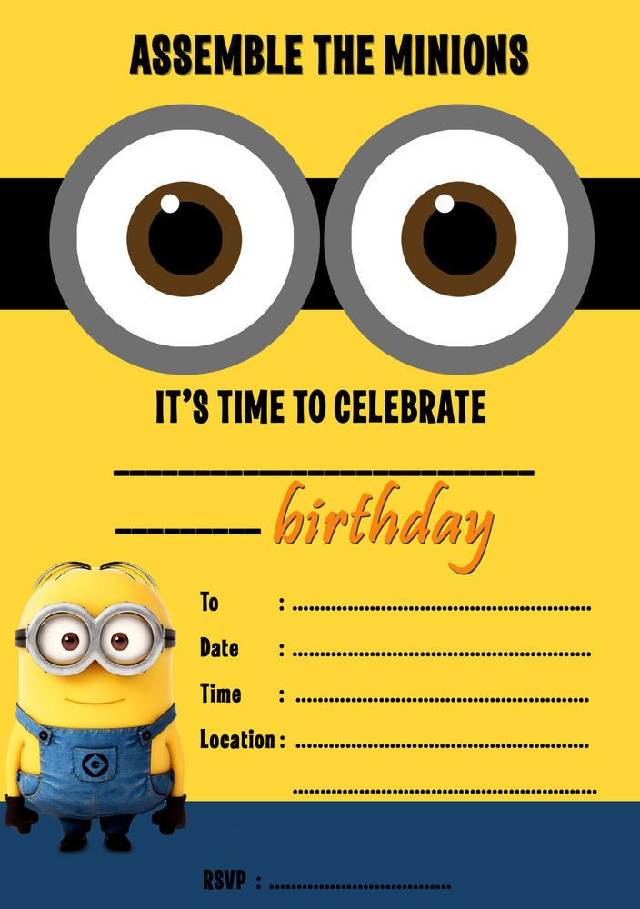 Minions Birthday Invitations Free
 Birthday Invitation Templates minion birthday party