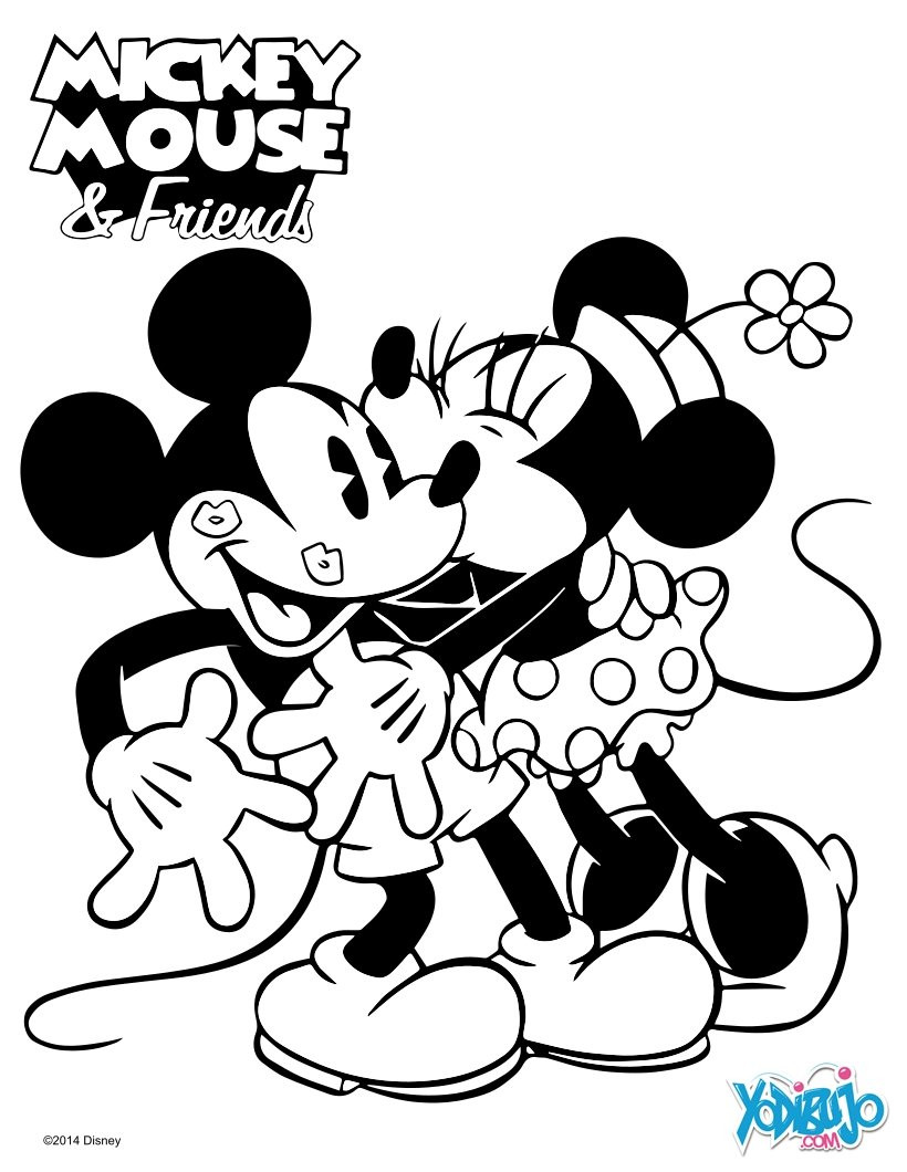 Minnie And Mickey Coloring Pages
 Dibujos para colorear mickey y minnie es hellokids