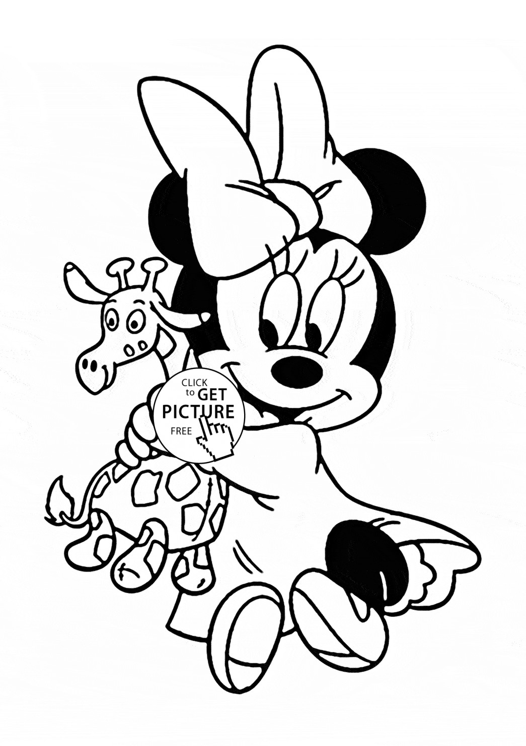 Minnie Mouse Coloring Pages For Kids Printable
 Baby Minnie Mouse coloring page for kids for girls