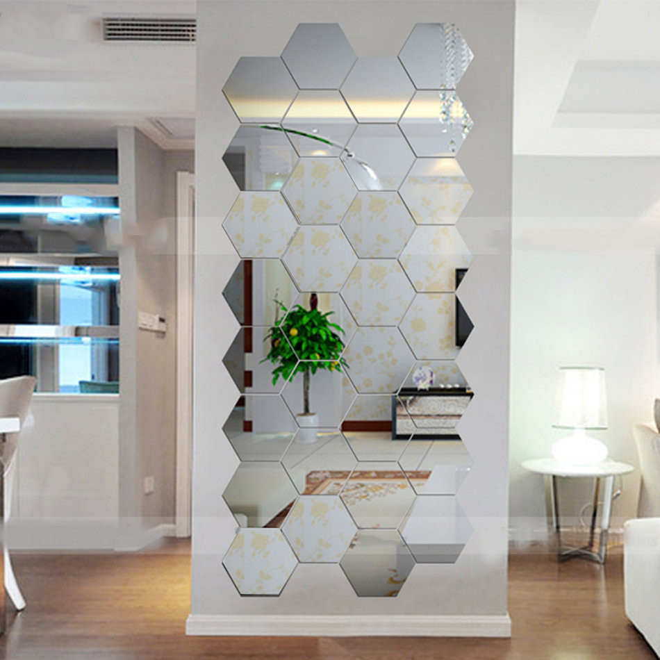 Best ideas about Mirror Wall Art
. Save or Pin Hexagonal 3D Mirrors Wall Stickers Home Decor Living Room Now.