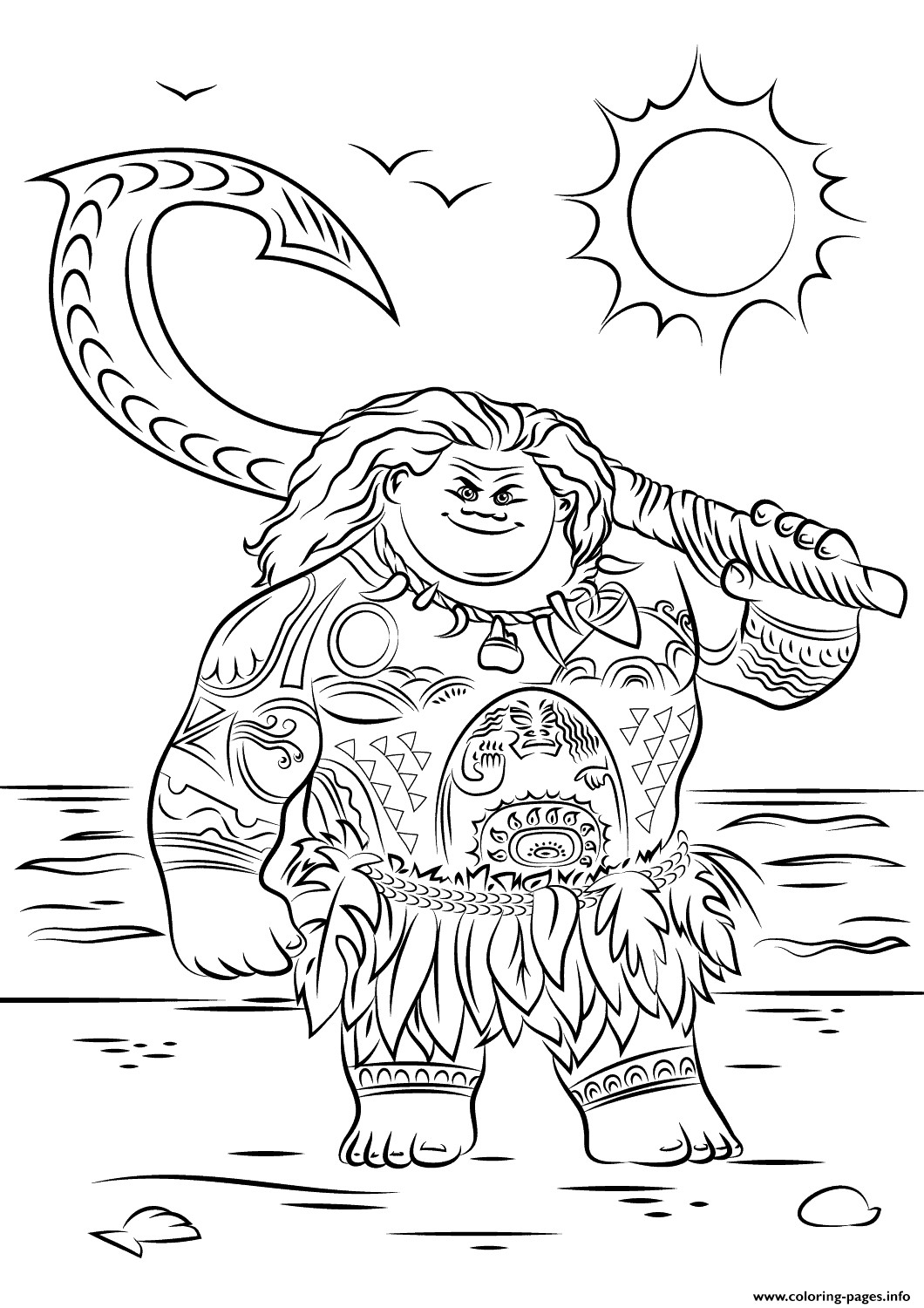 Moana Coloring Pages Pdf
 Maui From Moana Disney Coloring Pages Printable