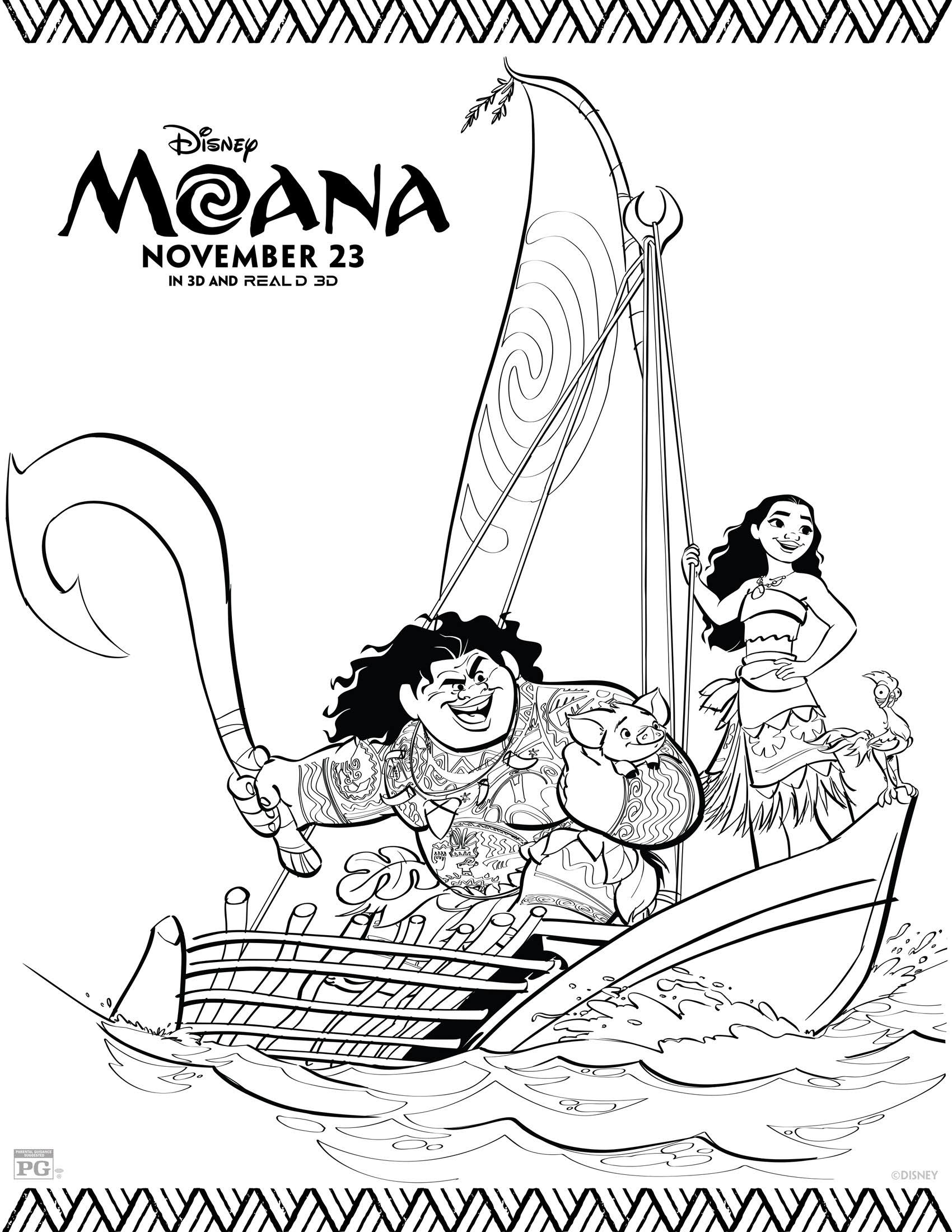 Moana Free Printable Coloring Sheets
 Disney s Moana Coloring Pages and Activity Sheets Printables