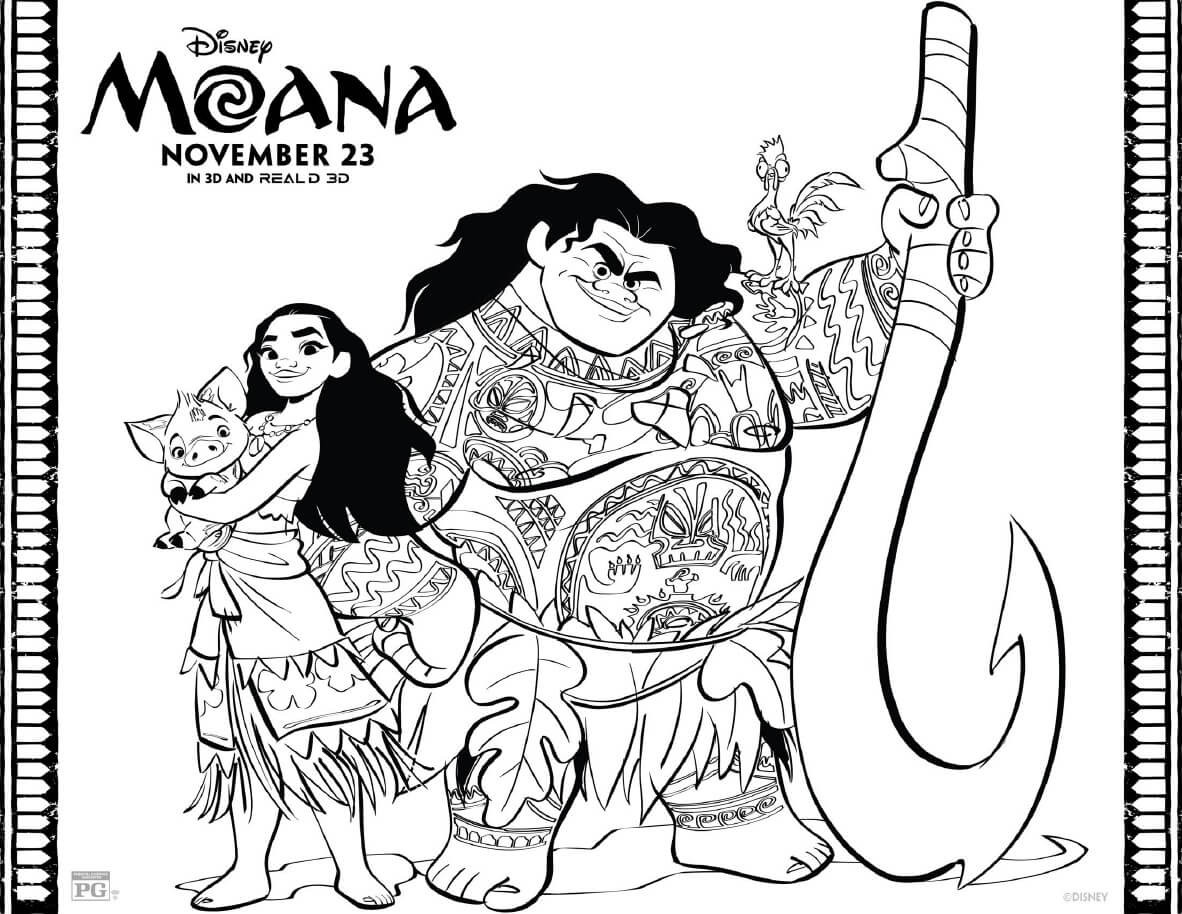 Moana Free Printable Coloring Sheets
 Moana Coloring Pages Free Printables From Disney