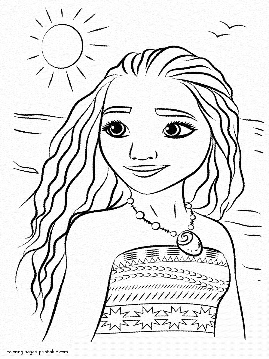 Moana Free Printable Coloring Sheets
 Moana Necklace Coloring Page thekindproject