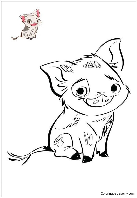 Moana Pua Coloring Pages
 Pua Pig From Moana 4 Coloring Page Free Coloring Pages