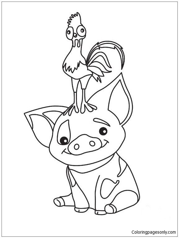 Moana Pua Coloring Pages
 Pua Pig From Moana 3 Coloring Page Free Coloring Pages