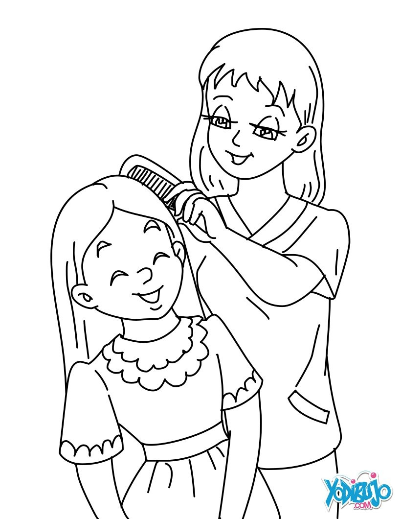 Mom Coloring Pages
 Mother and daughter coloring pages Hellokids
