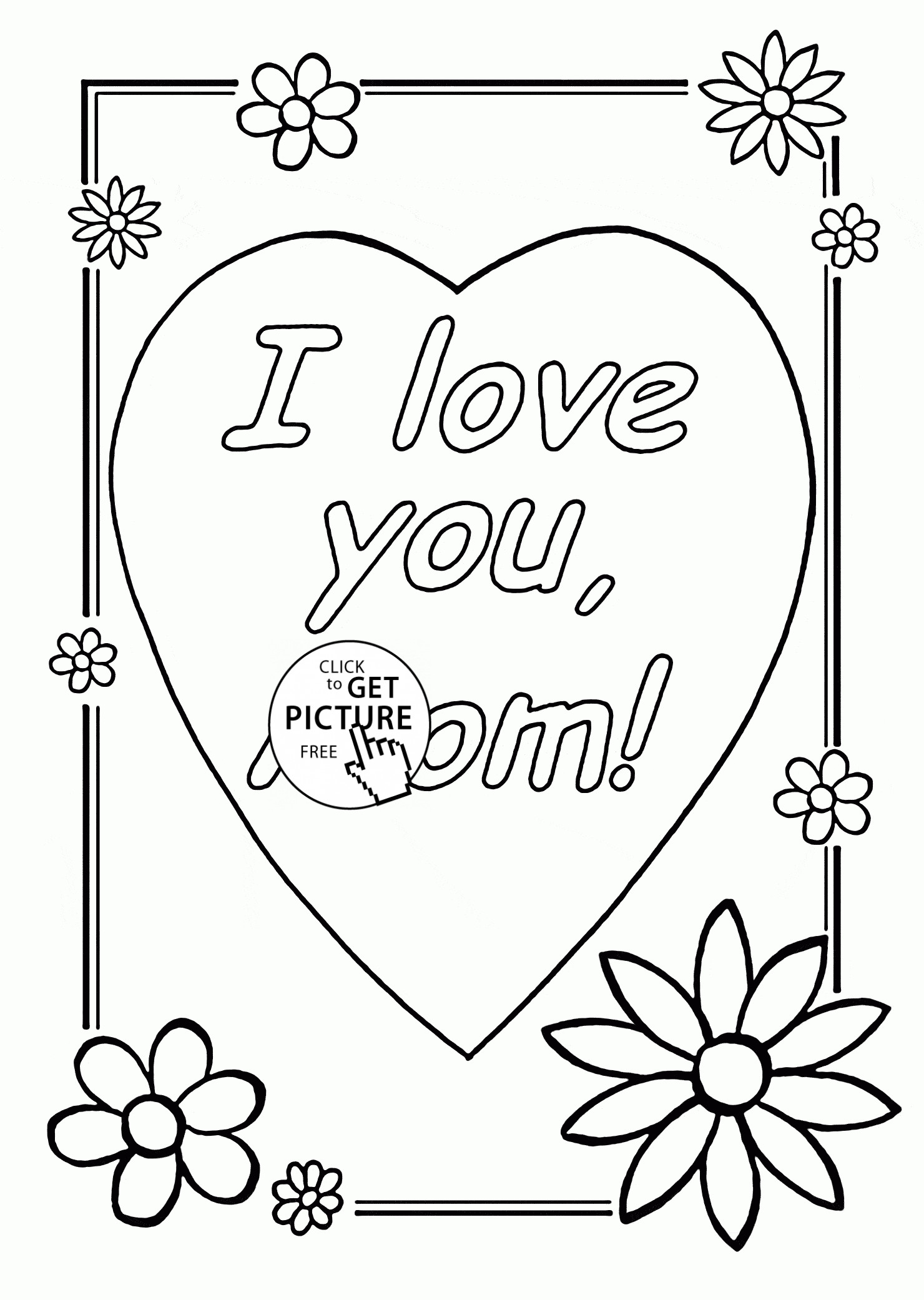 Mom Coloring Pages
 I Love You Mom Mother s Day coloring page for kids