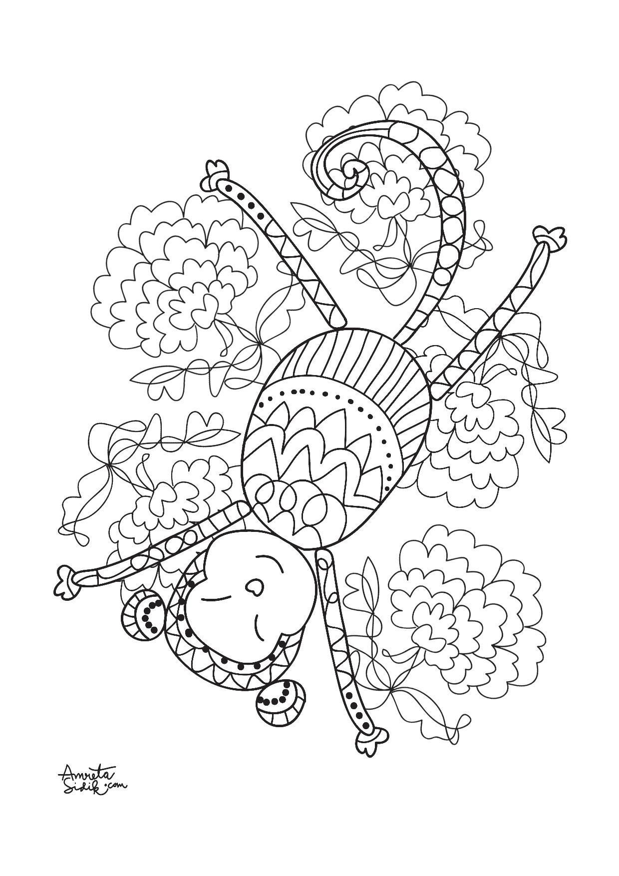 Monkey Coloring Pages For Adults
 Year of the monkey 5 Anti stress Adult Coloring Pages