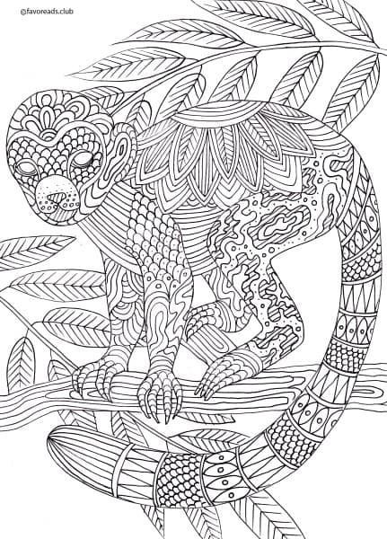 Monkey Coloring Pages For Adults
 Best 640 Coloring Animals images on Pinterest