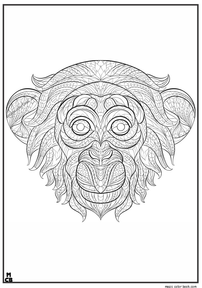 Monkey Coloring Pages For Adults
 Adult Coloring Pages Monkey Mandala Printables Adult