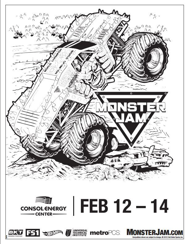 Monster Jam Coloring Pages
 Metro PCS Presents Monster Jam in Pittsburgh February 12