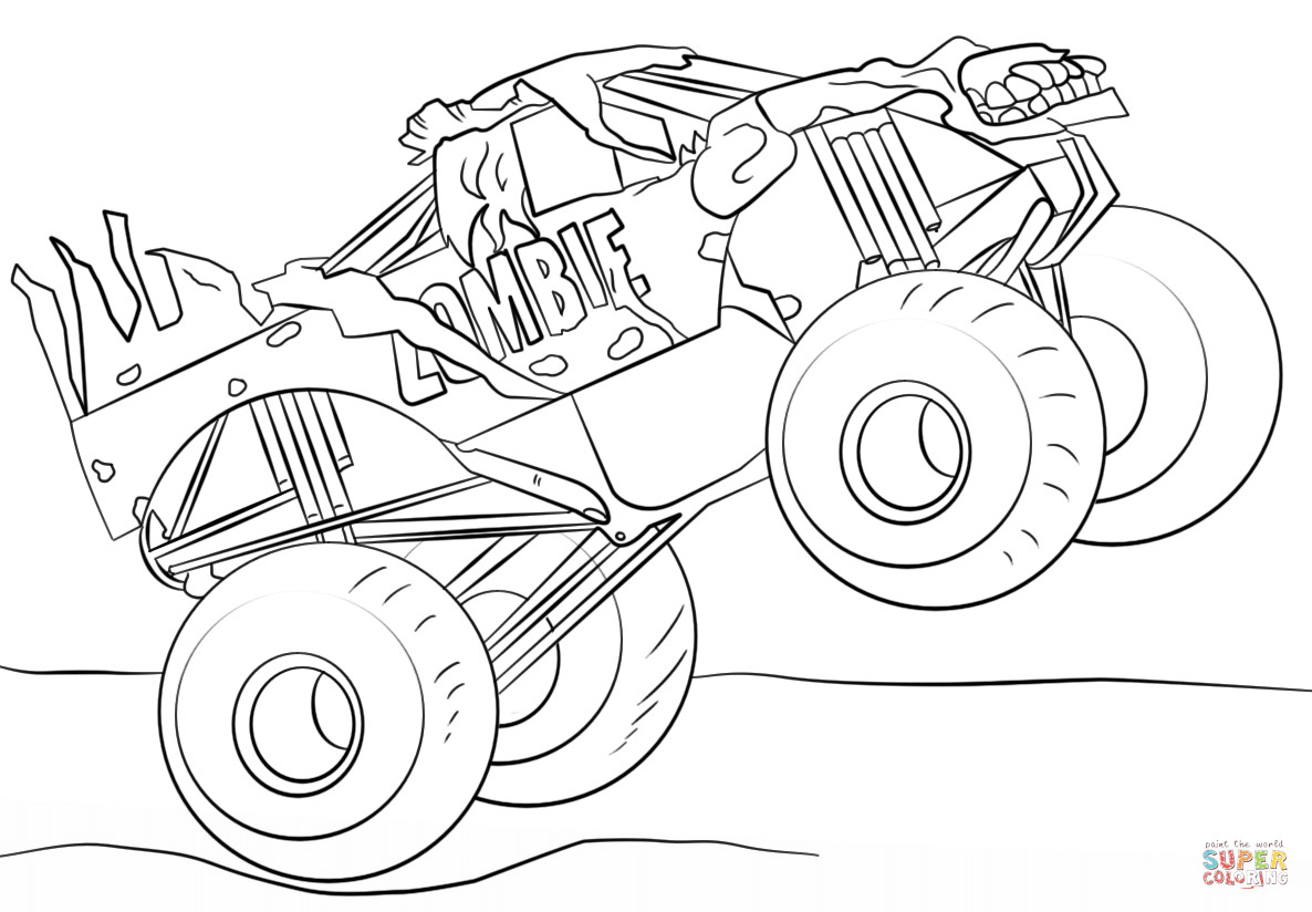 Monster Jam Coloring Pages
 Zombie Monster Truck coloring page