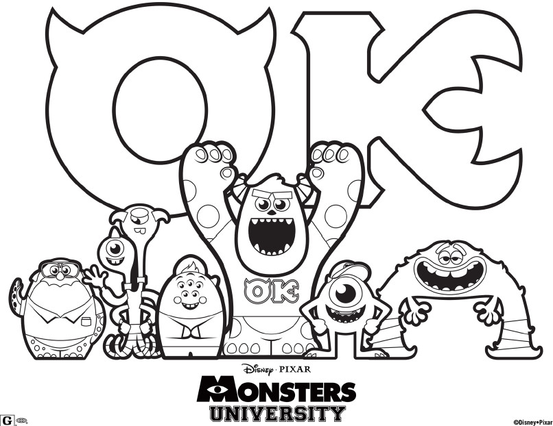 Monsters University Coloring Pages
 Monsters University Printables Activities for Kids and