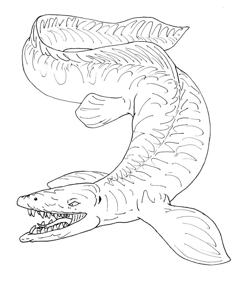 Mosasaurus Coloring Pages
 Tylosaurus proriger BW by avancna on DeviantArt