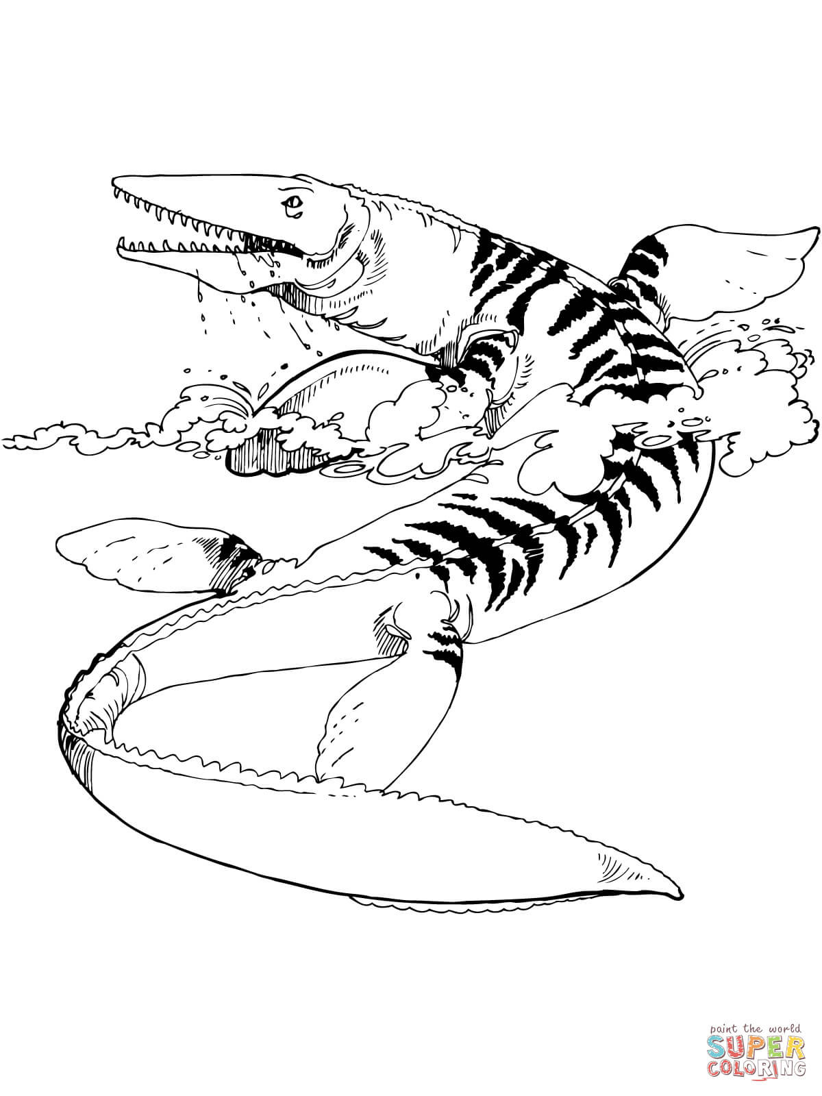Mosasaurus Coloring Pages
 Dibujo de Mosasaurio Tilosaurio para colorear