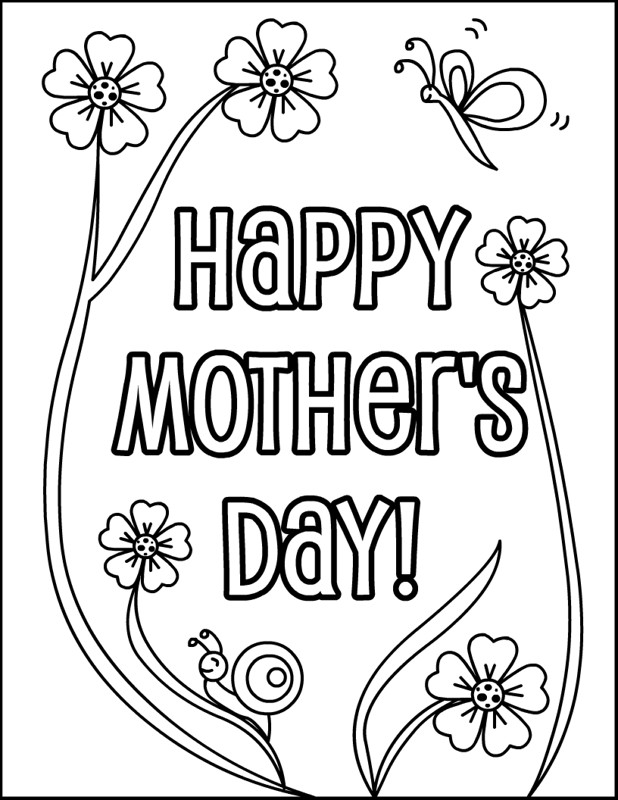 Mother Day Coloring Sheet
 Mothers Day Cards Coloring Pages Coloring Home