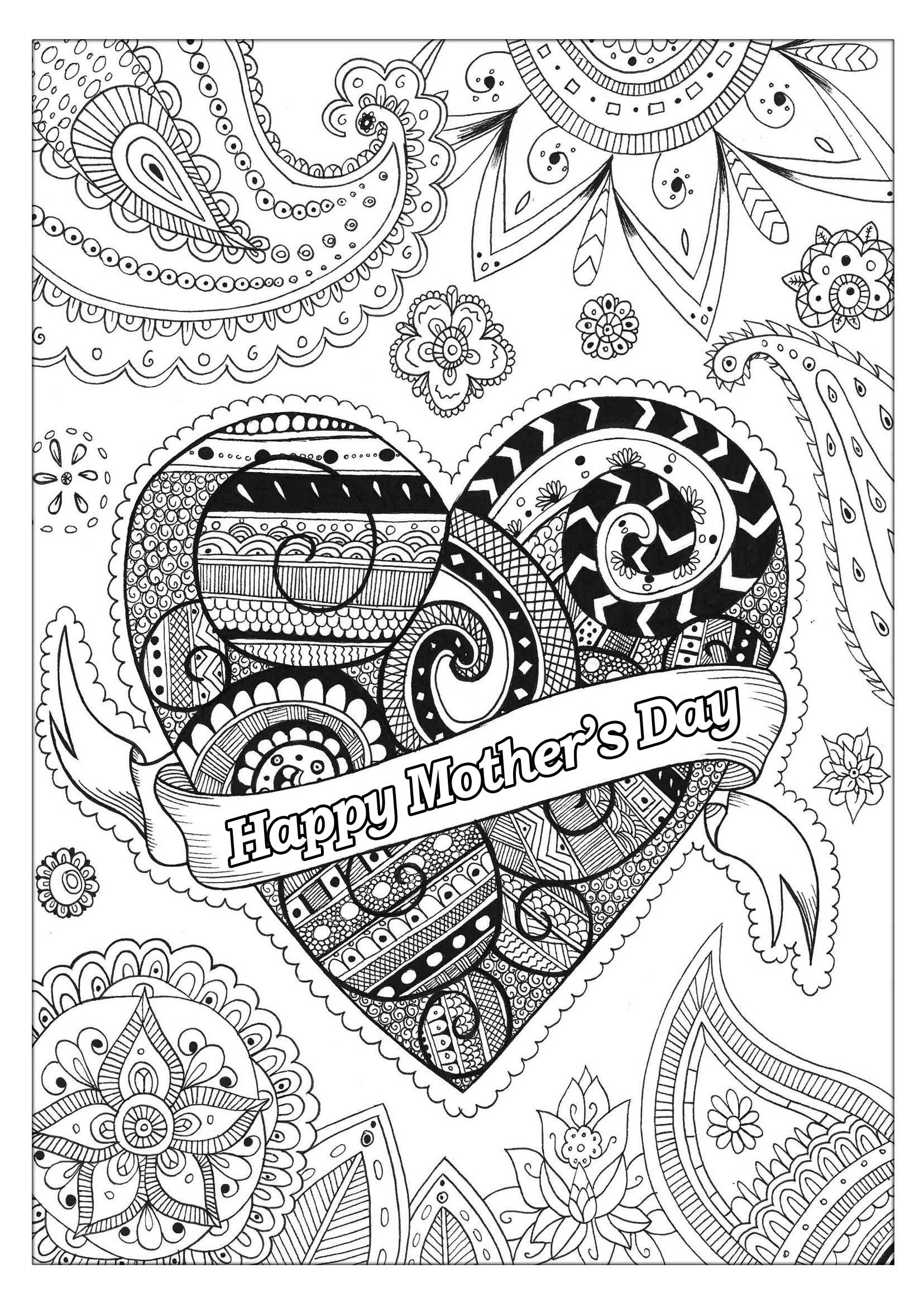 Mothers Day Coloring Pages For Adults
 Mother s day 2 Mother s Day Adult Coloring Pages