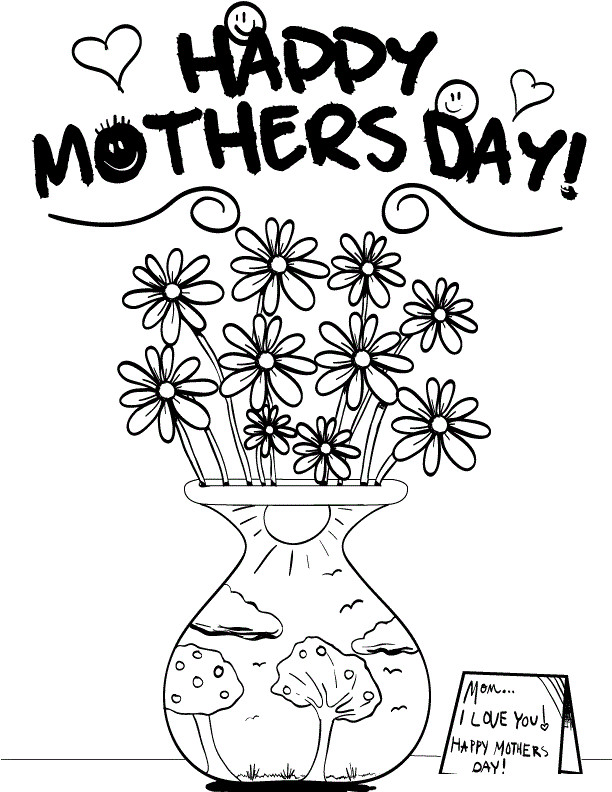 Mothers Day Coloring Pages To Print
 Free Printable Mothers Day Coloring Pages For Kids