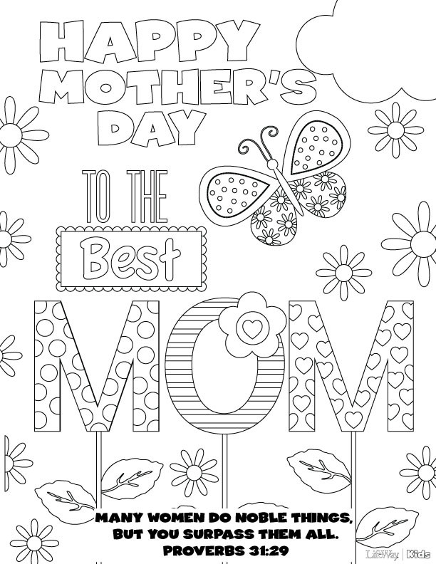 Mothers Day Coloring Sheet
 Mother’s Day Coloring Pages