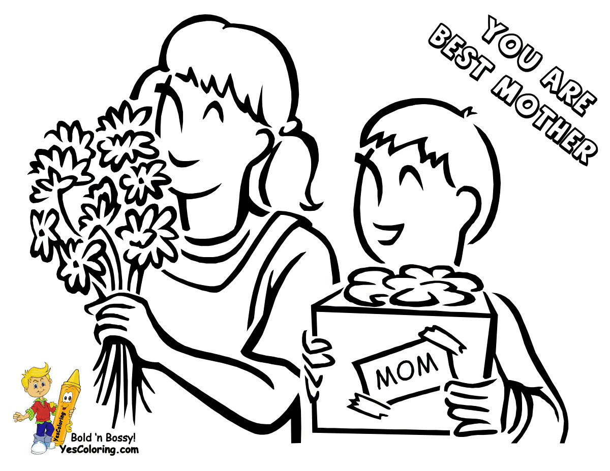 Mothers Day Coloring Sheets For Boys
 Tender Mothers Day Coloring Sheets Free