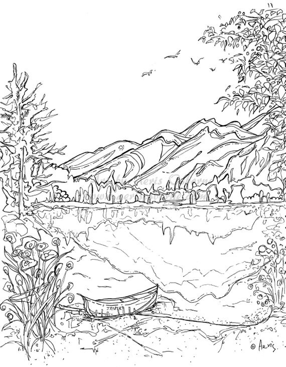 Best ideas about Mountain Landscape Coloring Pages
. Save or Pin Serenity Jasper Landscape Printable Coloring Page Canoe Now.