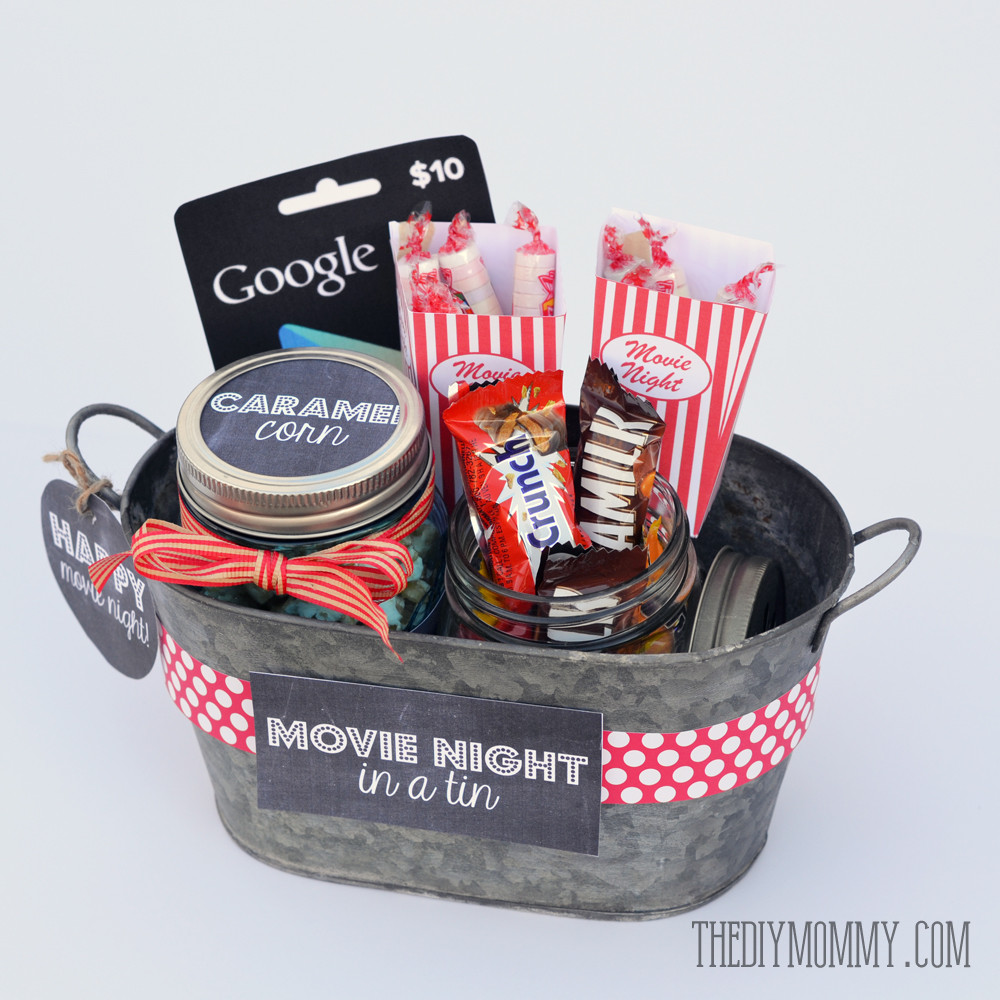 Movie Gift Basket Ideas
 A Gift In a Tin Movie Night in a Tin