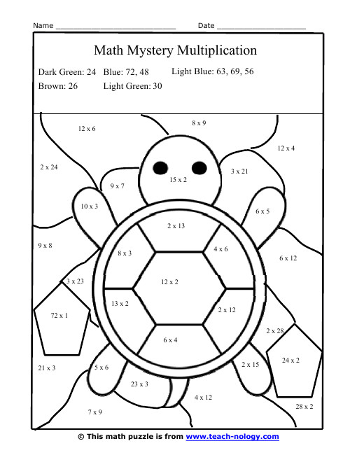 Multiplication Worksheets Coloring Sheets For Boys
 Free Multiplication Coloring Sheets 3rd Grade The Color