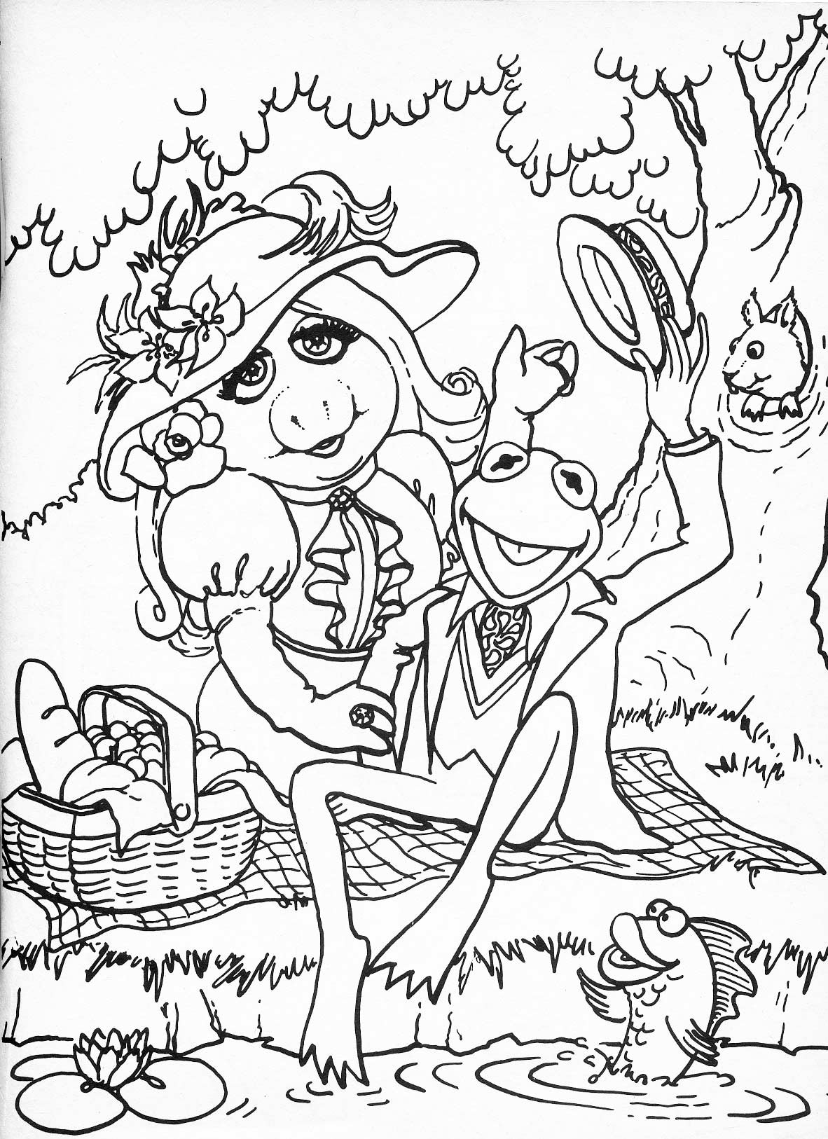 Muppets Coloring Book Pages
 Kermit The Frog And Miss Piggy Coloring Pages
