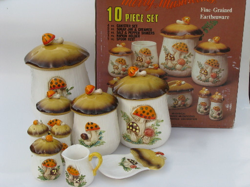 Best ideas about Mushroom Kitchen Decor
. Save or Pin Retro 70s Merry Mushrooms canister and kitchen ware set Now.