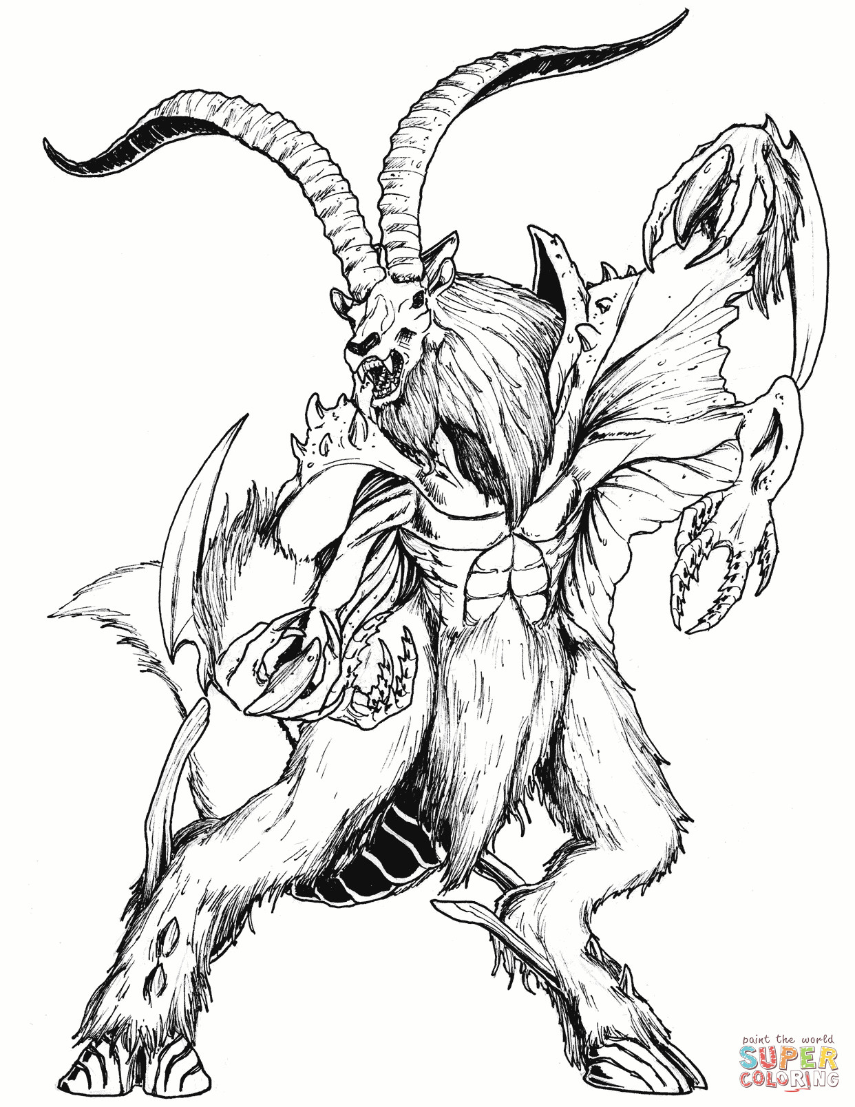 Mythical Creatures Coloring Pages For Adults
 Naicitorm the Blackened Death coloring page