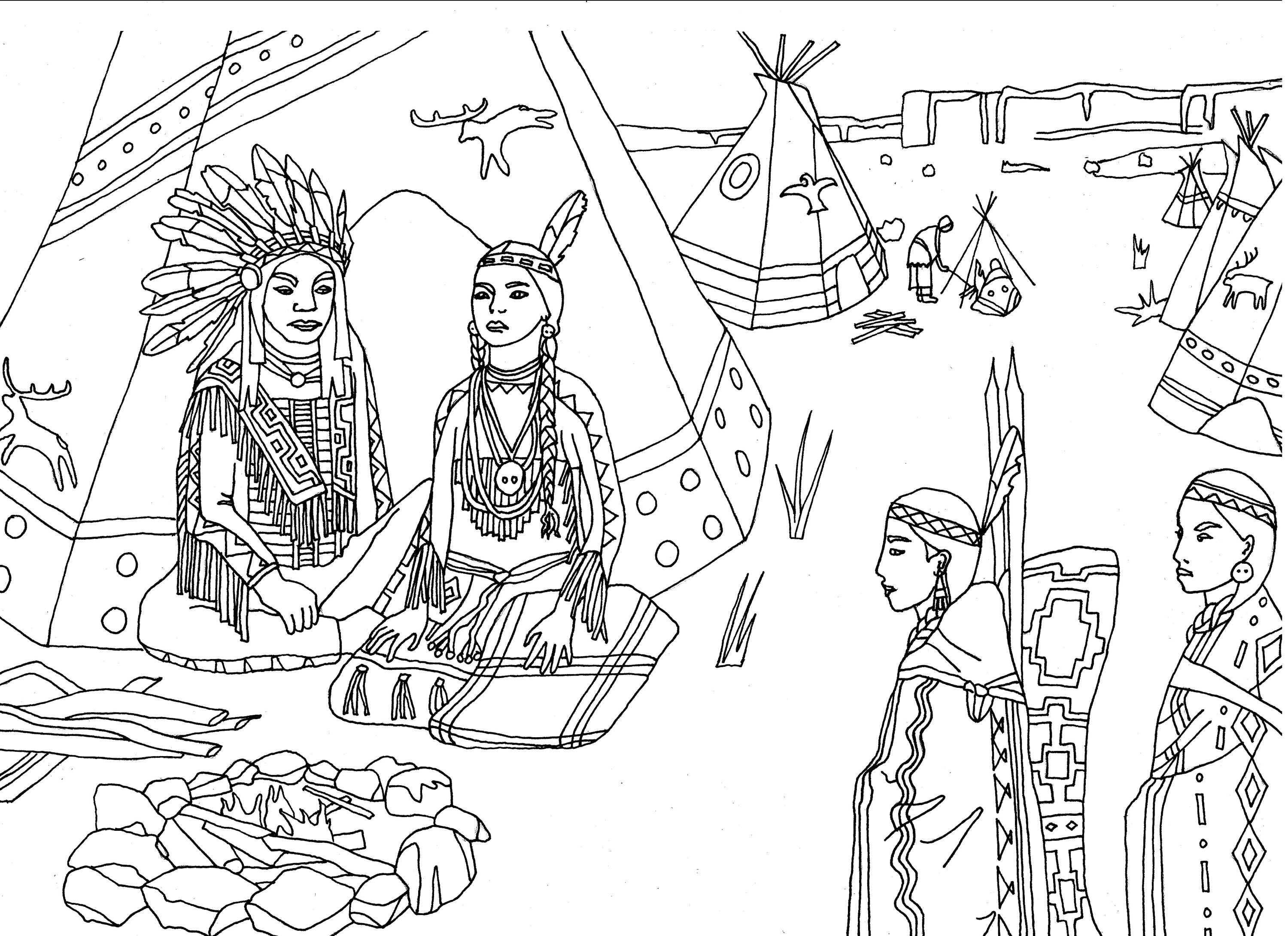 Native American Printable Coloring Pages
 Native American Coloring Pages coloringsuite