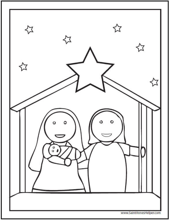 Nativity Coloring Pages For Preschool
 15 Printable Christmas Coloring Pages Jesus & Mary