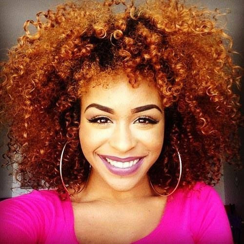 Natural Hairstyles With Color
 curly hairstyle for black women Kinky curly