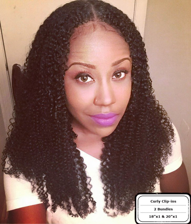 Natural Hairstyles With Extensions
 3b 3c Textured Natural Curly Clip in Human Hair Extensions