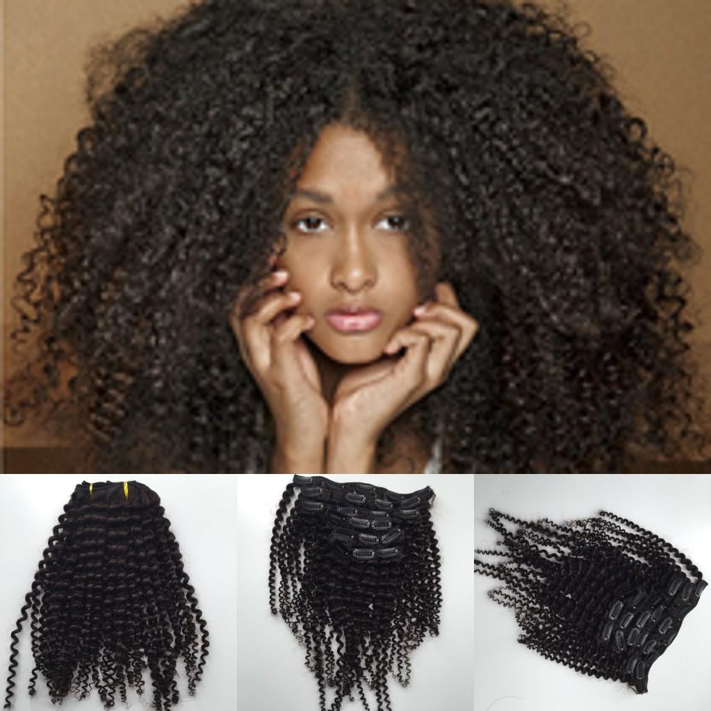 Natural Hairstyles With Extensions
 Kinky Curly Clip In Hair Extensions Natural Hair 4B 4C