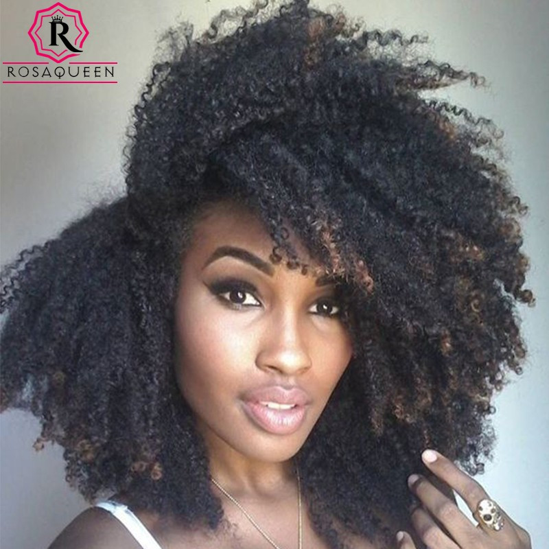 Natural Hairstyles With Extensions
 Afro Kinky Curly Brazilian Virgin Clip In Hair Extensions