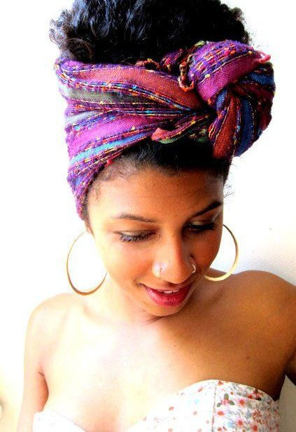 Natural Hairstyles With Scarves
 111 best Head wraps images on Pinterest