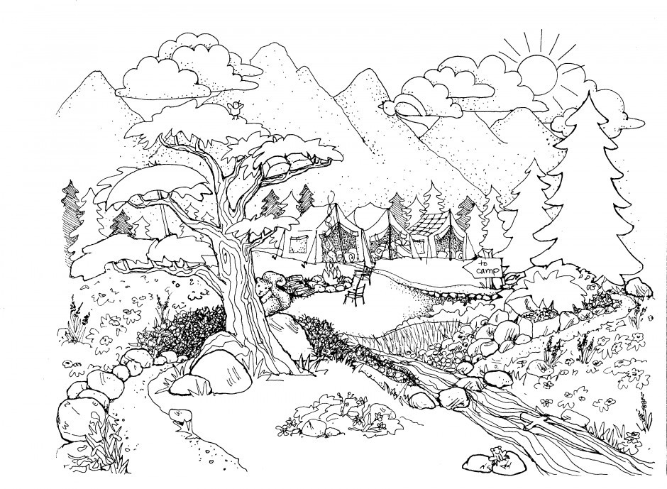 Nature Coloring Pages For Adults
 Nature Drawing s at GetDrawings