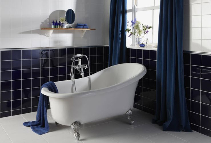 Best ideas about Navy Blue Bathroom
. Save or Pin 40 navy blue bathroom tiles ideas and pictures Now.
