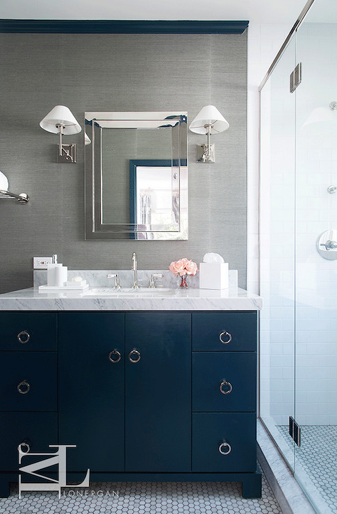 Best ideas about Navy Blue Bathroom
. Save or Pin Navy Blue Cabinets In Bathroom Bathroom Design Ideas Now.