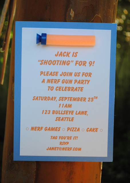 Nerf Birthday Party Invitations
 Inspiration A Nerf gun party Celebrate & Decorate