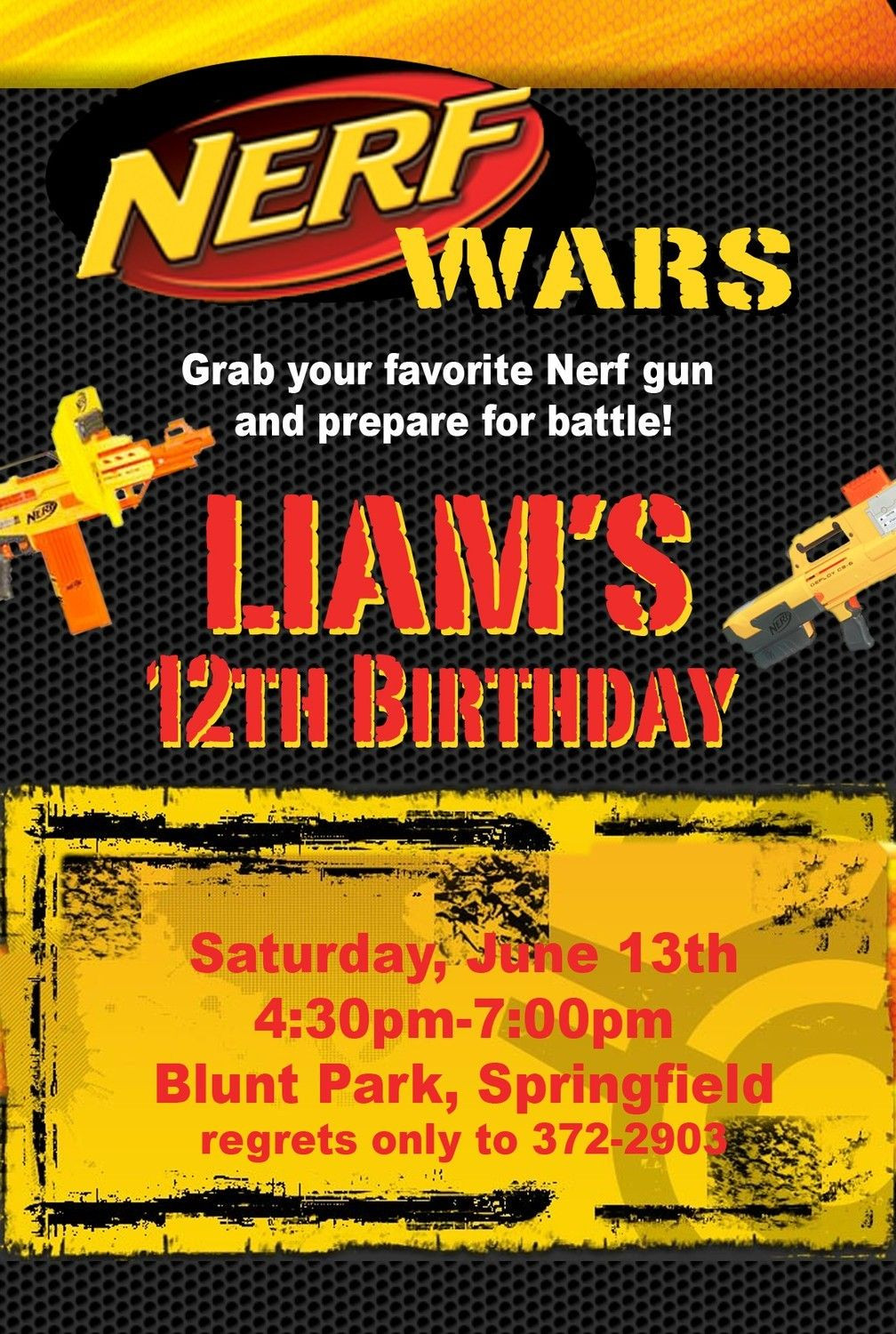 Nerf Birthday Party Invitations
 Nerf War Birthday Party Invitation Idea