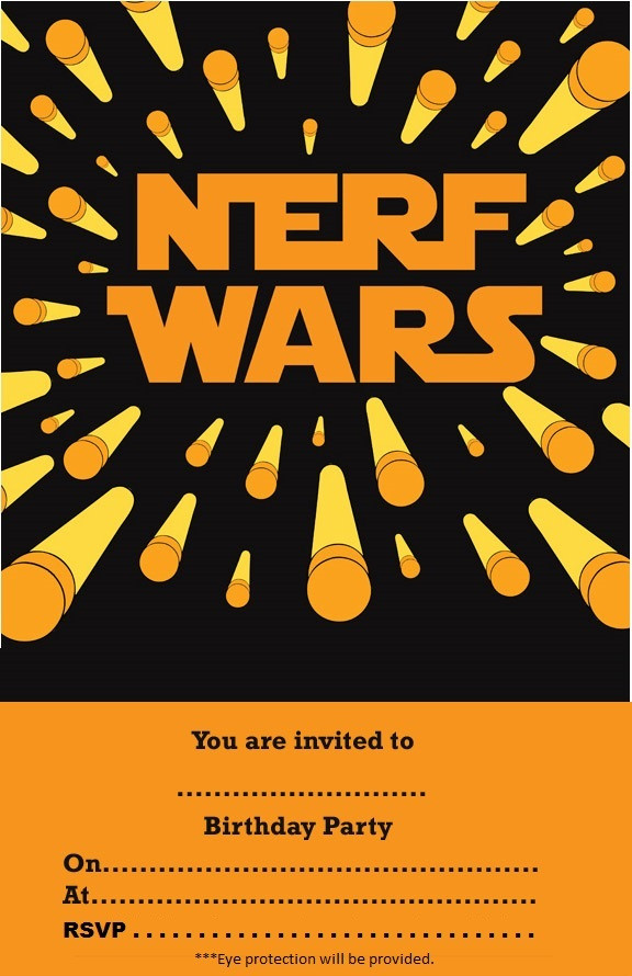 Nerf Birthday Party Invitations
 Clark s Self Defense Nerf Battles