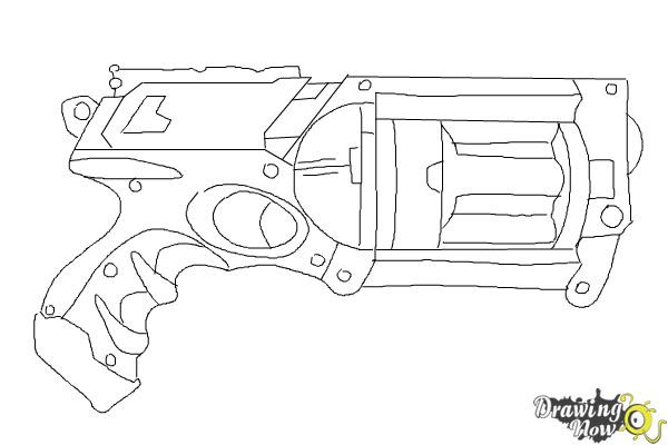8. How to Draw a Nerf Gun DrawingNow.