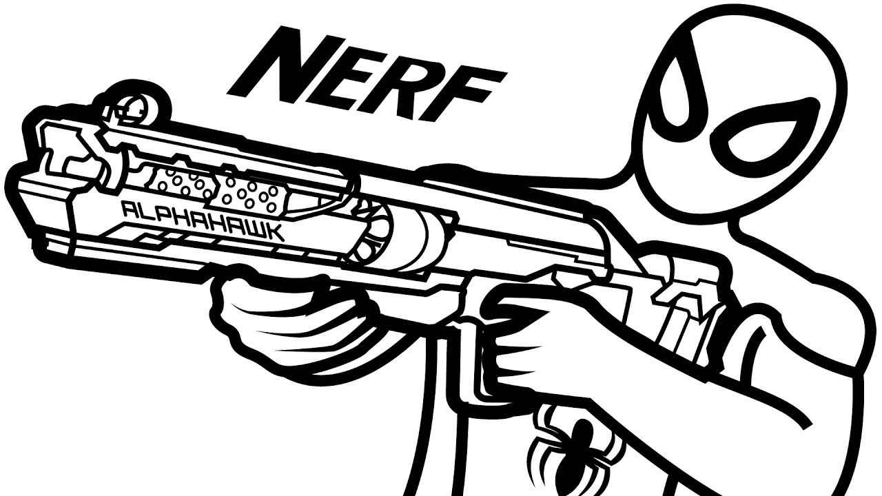 Nerf Gun Coloring Pages
 Machine Gun clipart coloring picture Pencil and in color