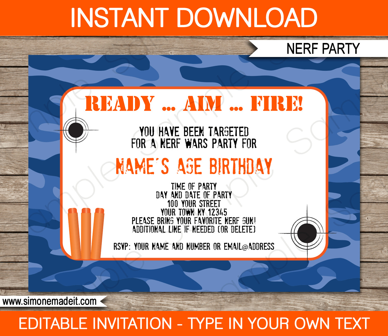 Best ideas about Nerf War Birthday Party
. Save or Pin Nerf Printables Blue Camo Now.